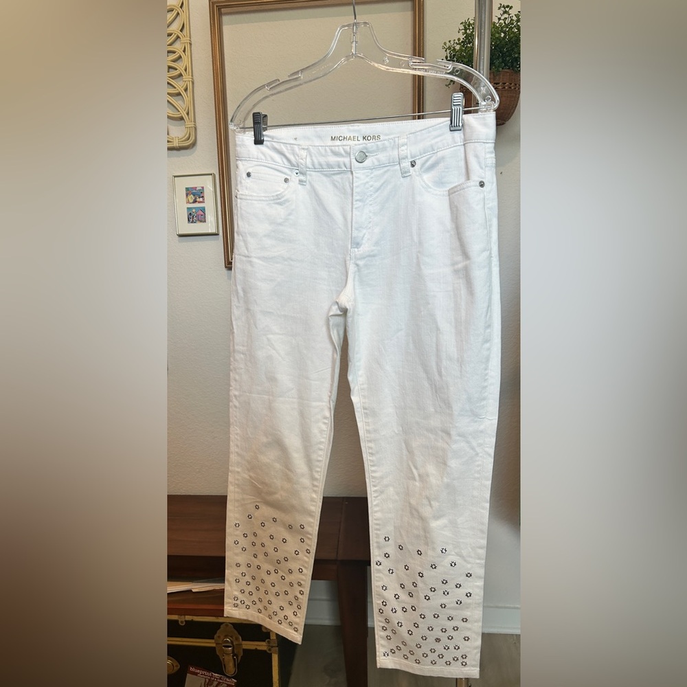 Michael Kors Izzy Cropped Skinny Jeans with Studs